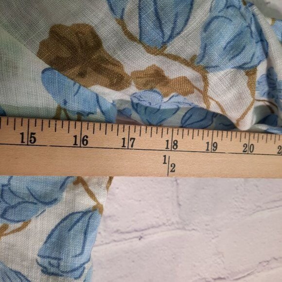 Joie Linen Square Neck Floral Cropped Blouse - Picture 5 of 10